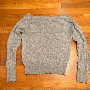 Old Navy Gray Angora Rabbit Hair Boat Neck Sweater